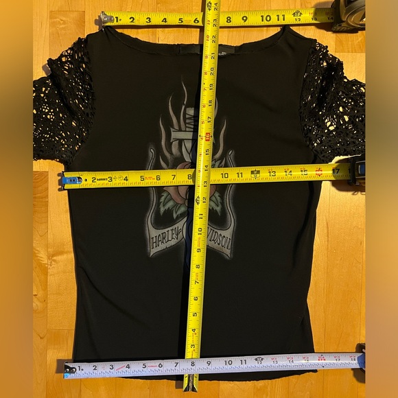 🏍️🌹Rose & Dagger Lace Sleeve| Long Sleeve Top | Poly Spandex Blend | Small - Picture 14 of 16